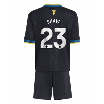 Billige Fotballdrakt Manchester United Luke Shaw #23 Replika Tredjedraktsett Barn 2025-26 Kortermet (med bukser)